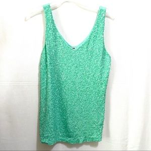 J CREW sequin cotton tank mint aqua